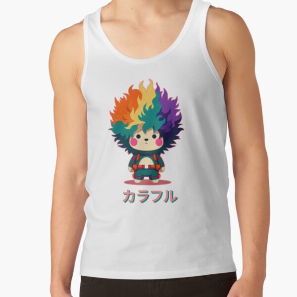 Colorful Bear Japanese Letters Tank Top