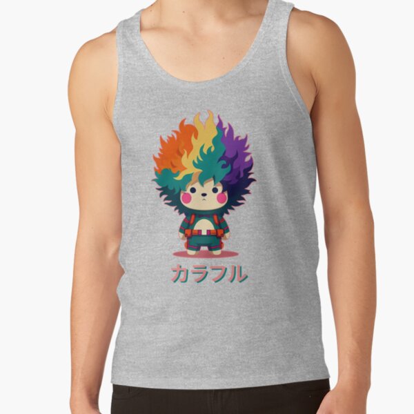 Colorful Bear Japanese Letters Tank Top - Image 4