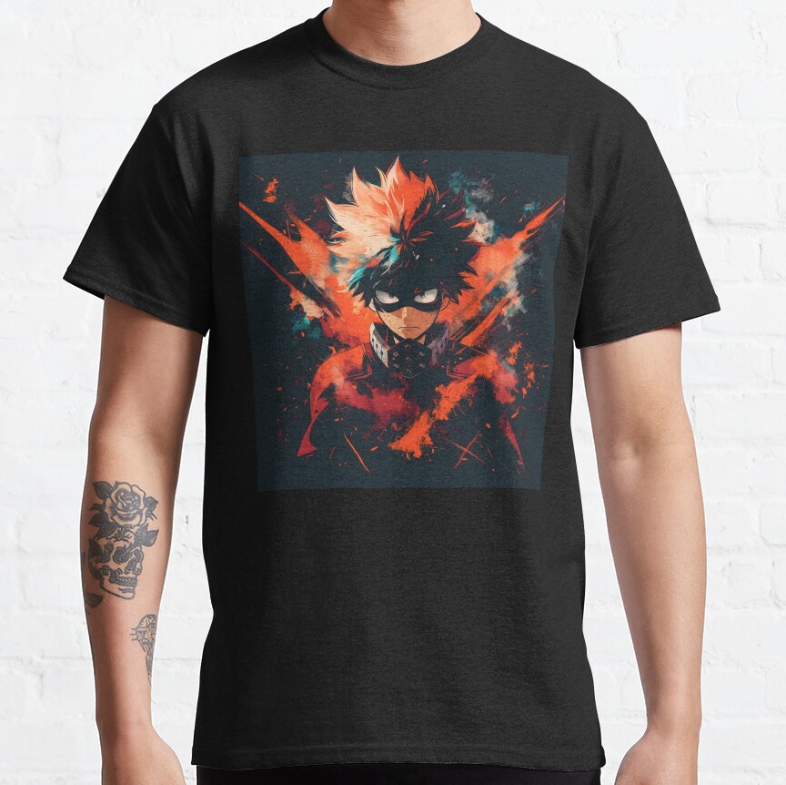 Explosive Hero Vibrant Anime Power Design T-shirt
