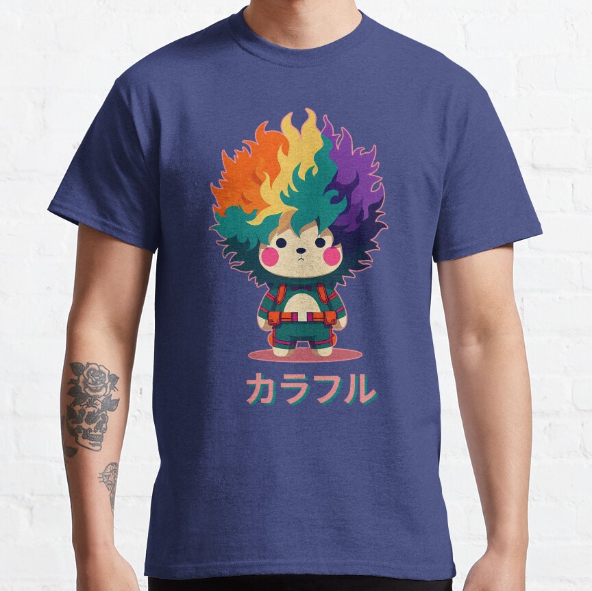 Colorful Bear Japanese Letters T-shirt - Image 5