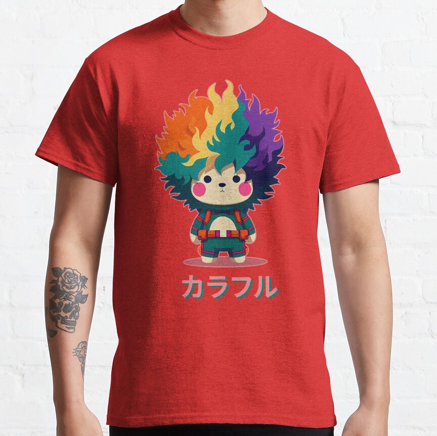 Colorful Bear Japanese Letters T-shirt - Image 6