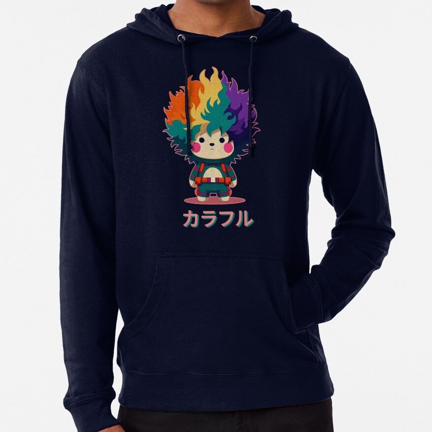 Colorful Bear Japanese Letters Hoodie - Image 6