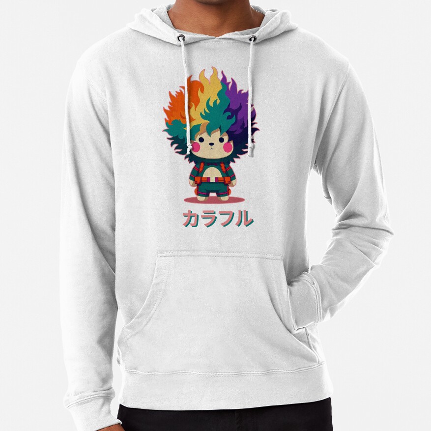 Colorful Bear Japanese Letters Hoodie