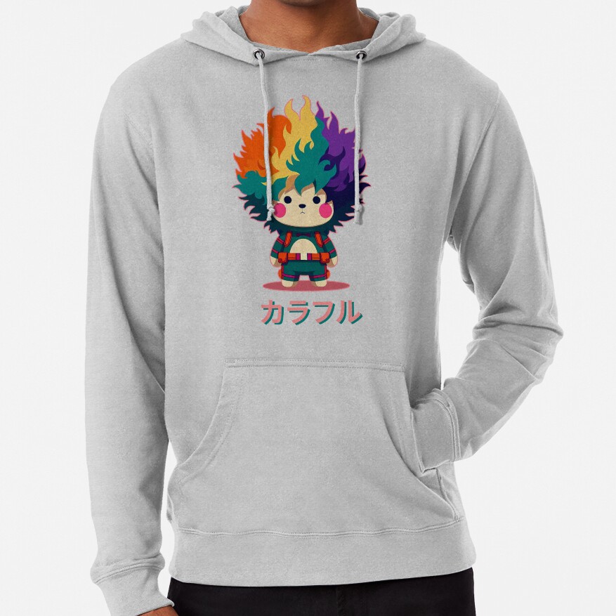 Colorful Bear Japanese Letters Hoodie - Image 5
