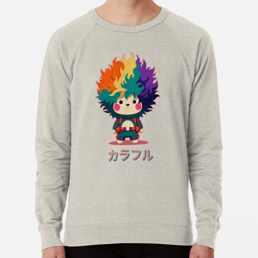 Colorful Bear Japanese Letters Sweatshirt - Image 4