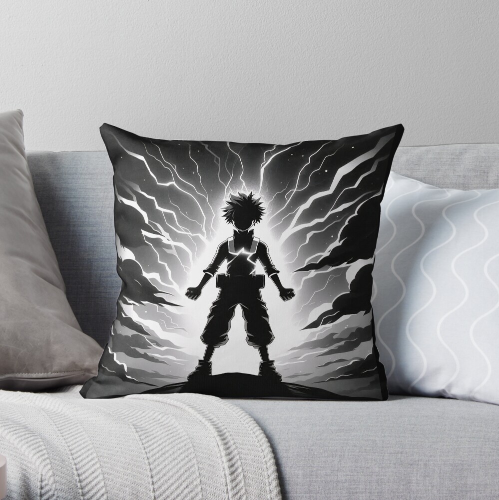 Silhouette Deku Throw Pillow