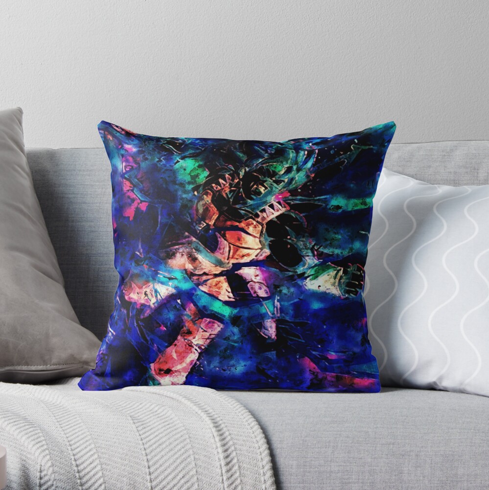 Bardock A Father S Rage Throw Pillow