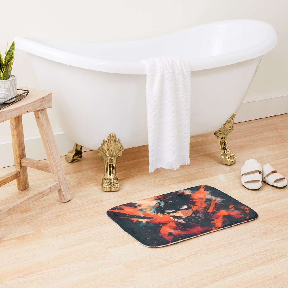 Explosive Hero Vibrant Anime Power Design Bath Mat - Image 2