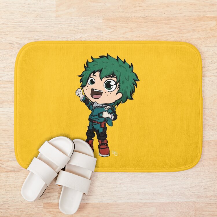 Anime Boy Green Superhero Bath Mat - Image 3