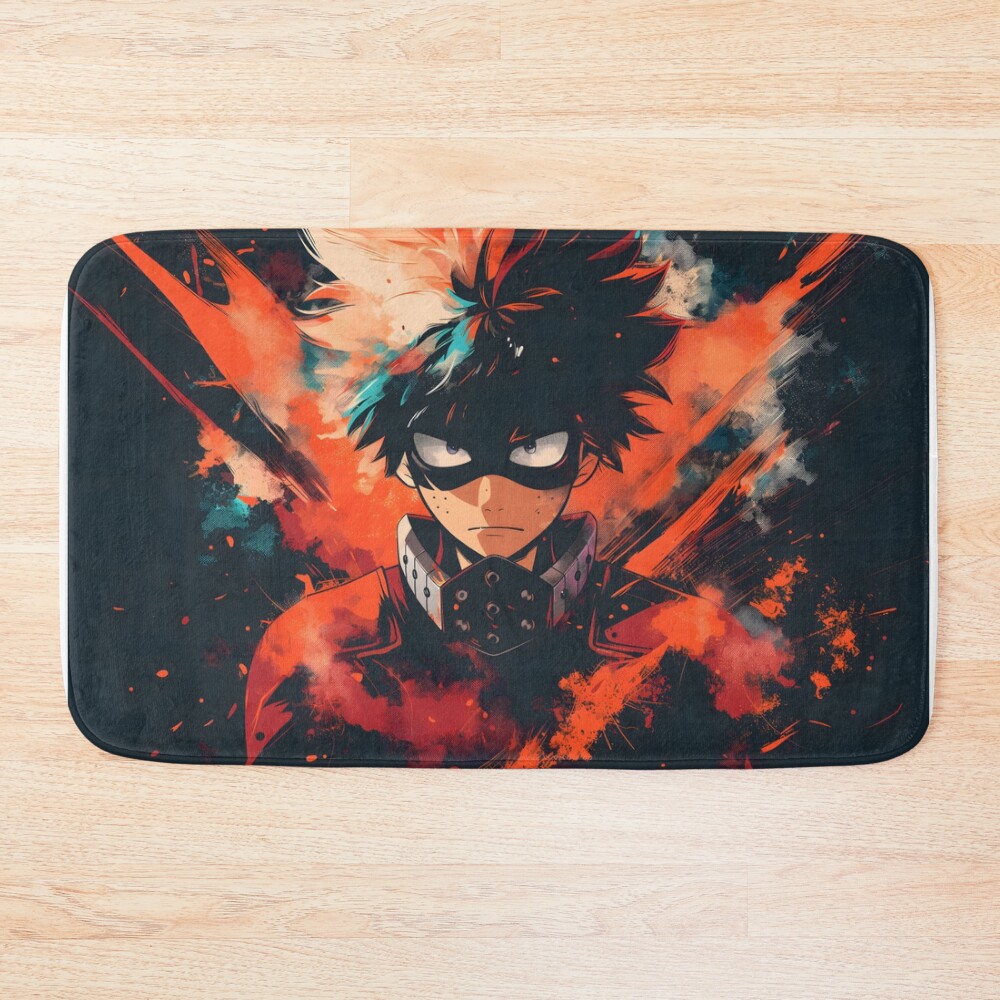 Explosive Hero Vibrant Anime Power Design Bath Mat