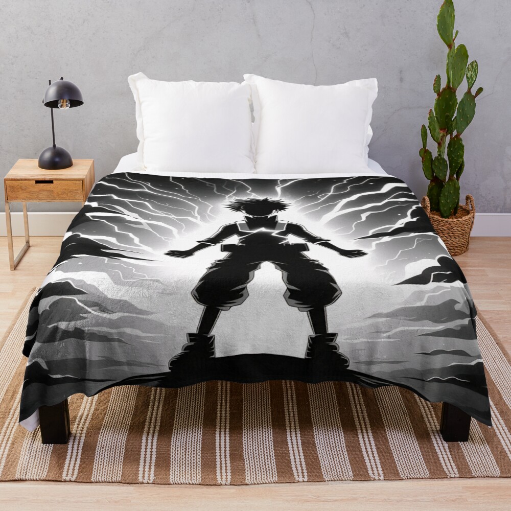 Silhouette Deku Throw Blanket