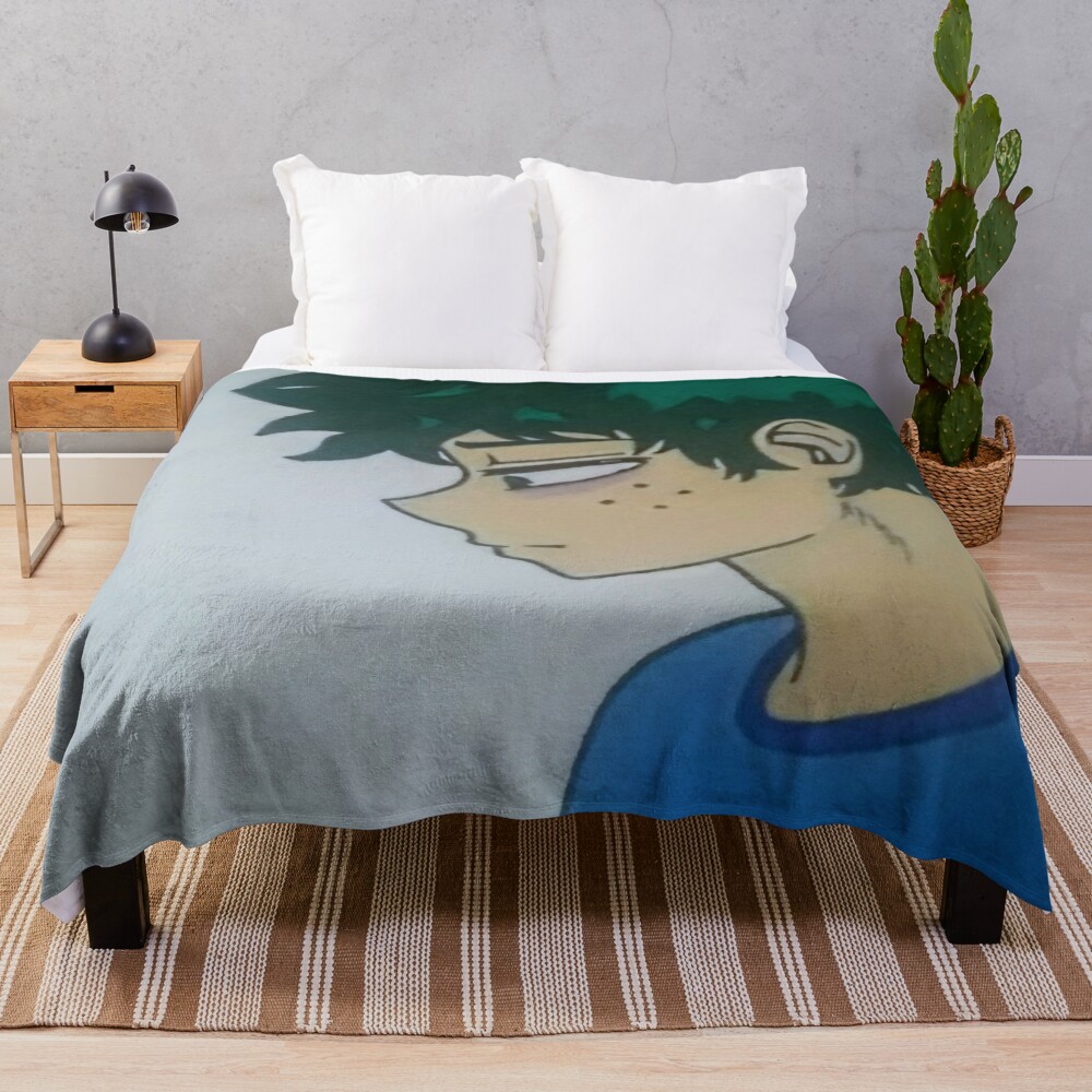 Depressed Midoriya Throw Blanket