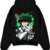ALMSMH A.black hoodie flat back design - My Hero Academia UK Shop