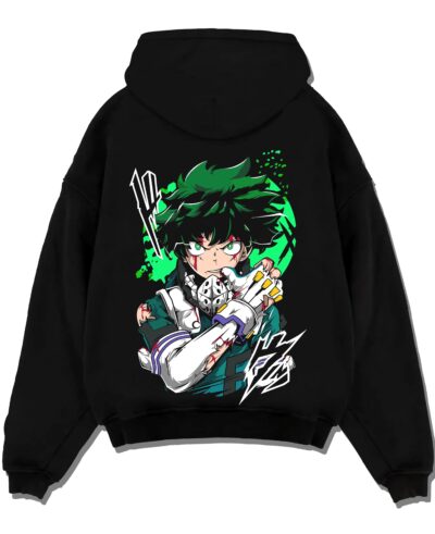 ALMSMH A.black hoodie flat back design - My Hero Academia UK Shop