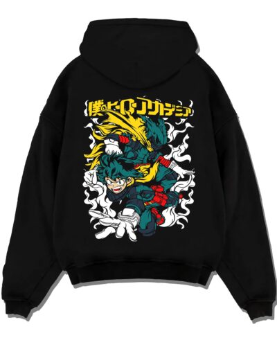 DEKUHX A.black hoodie flat back design - My Hero Academia UK Shop