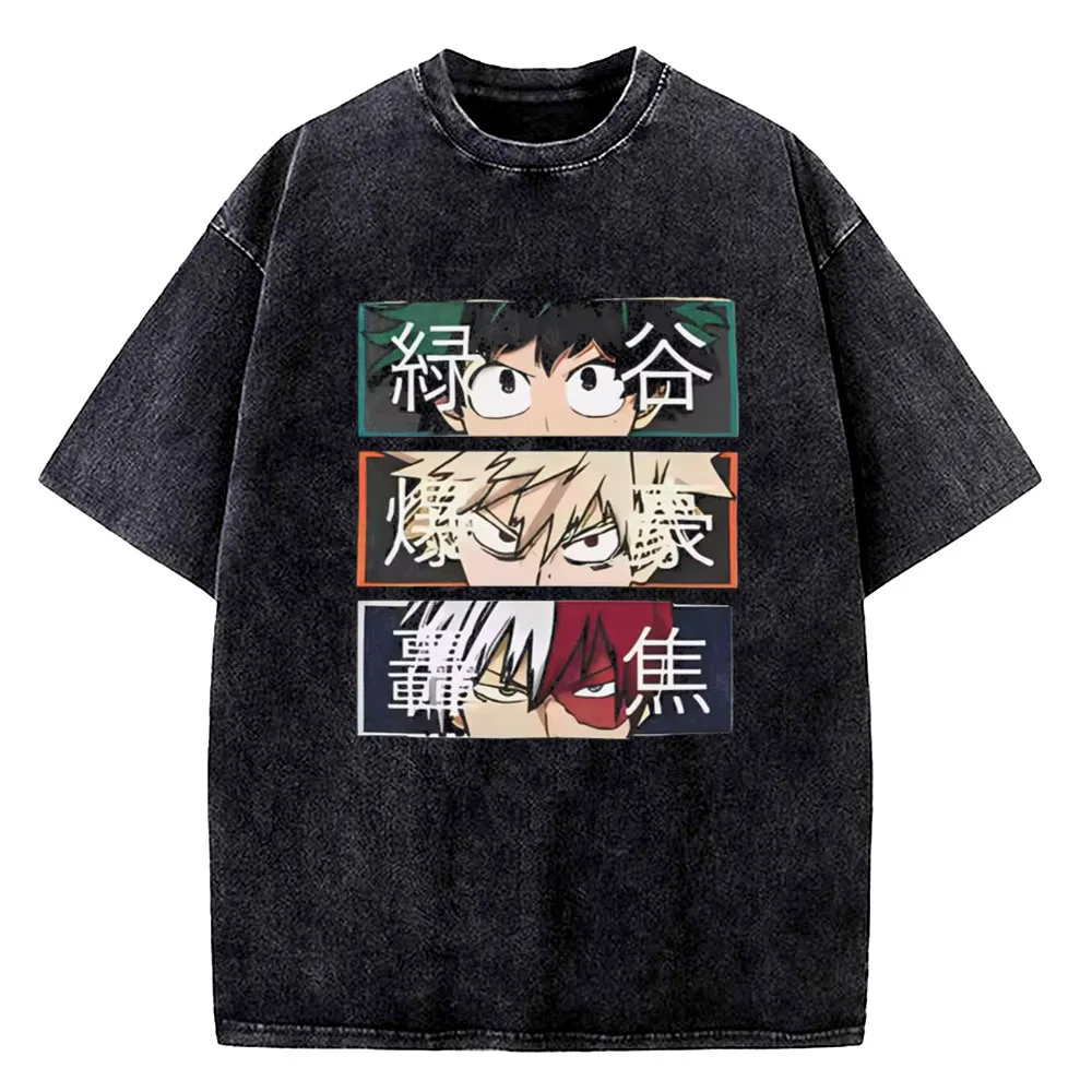 My Hero Academia Hot Anie Washed T Shirts